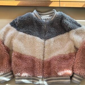 Kidpik Colorblock Fuzzy Jacket